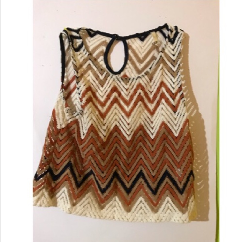 Neutral color printed top small/medium